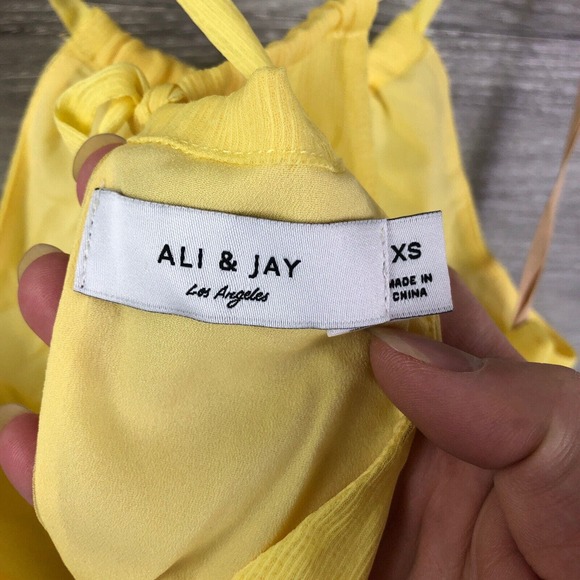 Ali & Jay Shift Casual Maxi Dress In Yellow Halter Top Size XS Extra Sma… - Picture 6 of 7